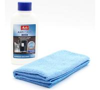 Desincrustante para máquinas de Café Espresso, Cafeteras Automáticas + paño de Microfibra compatible con Melitta Latte Select 6771332, Latte Select 6781937 - Accesorios, Piezas de Repuesto