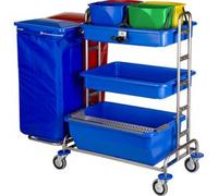 Desinfectante carro VERMOP Variant del Carrito de 2000 K Cromado Desinfectante 2 x Carcasa XL, 3 x 6 L Cubo, 45 L bañera