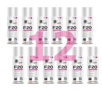 Desinfectante en spray F20 para climatizadores de casa y coche, agradablemente perfumado a base de alcohol, paquete de 12 botes de spray de 400 ml
