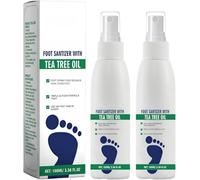 Desinfectante para pies en aerosol con aceite de árbol de té (100 ml), refrescante natural, antiolor e hidratante, eliminador de sudor y mal olor, para hombres y mujeres