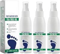 Desinfectante para pies en aerosol con aceite de árbol de té (100 ml), refrescante natural, antiolor e hidratante, eliminador de sudor y mal olor, para hombres y mujeres