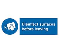 Desinfecte las superficies antes de salir del letrero - 300x100mm - L31