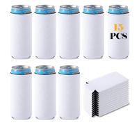 Desing Wish 15 Piezas 12 oz Slim Espuma Funda para Latas de Cerveza Can Cooler Sleeve Enfriador Soporte de Latas Coke Can Cover Antideslizante Manga Aislante para Bebidas Manga Refrigerante Fiestas