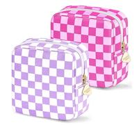 Desing Wish 2 Piezas Neceser Maquillaje Mujer Pequeño Bolsa Maquillaje Viaje Neceser Mini Travel Bag Bolso Cosmeticos Niña Estuche Portátil Makeup Bag Organizador con Cremallera Accesorio Regalo