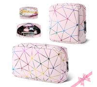 Desing Wish 2 Piezas Pequeño Neceser Maquillaje Mujer Hombre Mini Bolsa Viaje Maquillaje Neceser Travel Bag Bolso Cosmeticos Niña Estuche Portátil Makeup Bag Organizador con Cremallera para Accesorio