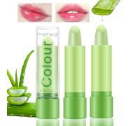 Desing Wish 2 Piezas Pintalabios Magico Labial Cambia Color PH Labiales Aloe Vera Barra de Labios Permanente Bálsamo Labial Hidratante Lip Tint Gloss Brillo Labios Lapiz Kit Maquillaje Mujeres Regalo