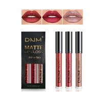 Desing Wish 3 Piezas Pintalabios Permanente Rojo Labiales Mate Larga Duracion Labial Lip Tint Gloss Stain Brillo Tinta Barra de Labios Tinte Labios Lipstick Set Kit Maquillaje Mujer Regalo Cumpleaño