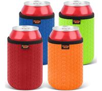 Desing Wish 4 Piezas 12 oz Can Cooler Sleeve Standard Coke Can Sleeve Antideslizante Soporte de Neopreno Manga Aislante para Bebidas Manga Refrigerante para Latas (40300-P)