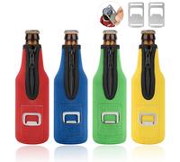 Desing Wish 4 Piezas 12oz Beer Can Cooler Sleeve Funda para Latas de Cerveza Isotermica Antideslizante Soporte de Neopreno Manga Aislante para Bebidas Manga Refrigerante para Latas con Abrebotellas