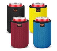Desing Wish 4 Piezas 12oz Standard Neopreno Funda para Latas de Cerveza Can Cooler Sleeve Enfriador Soporte de Latas Coke Cover Antideslizante Manga Aislante para Bebidas Fiestas Manga Refrigerante