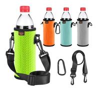 Desing Wish 4Piezas Fundas Aislantes Neopreno Botellas Agua 16 17 18 oz Funda Latas de Cerveza Portatil Water Bottles Insulators Sleeves Can Beer Cooler Mantener Latas Frias con Correa para Hombro