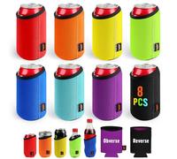 Desing Wish 8 Piezas Neopreno Funda para Latas de Cerveza Can Cooler Sleeve Enfriador Soporte Latas Coke Can Cover Antideslizante Manga Aislante para Bebidas Manga Refrigerante Fiestas Suministros