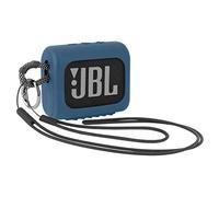 Desing Wish Funda Silicona para Altavoz Compatible con JBL GO 3 Altavoz Bluetooth Portátil Antiarañazos GO 3 Altavoz Estuche de Viaje con Mosquetón Cordón de Silicona y Correa para Muñeca (Blue)