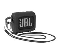 Desing Wish Funda Silicona para Altavoz Compatible con JBL GO 3 Altavoz Bluetooth Portátil Antiarañazos GO 3 Altavoz Estuche de Viaje con Mosquetón Cordón de Silicona y Correa para Muñeca (Negro)