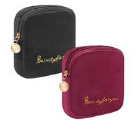 Desing Wish Paquete de 2 bolsas de almacenamiento de servilletas sanitarias, bolsa de taza menstrual para almohadillas de enfermería, bolsas de tampón, bolsas de productos femeninos, kit de período