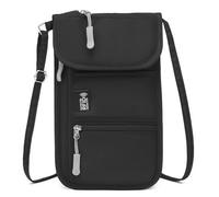 Desing Wish Pequeño Portadocumentos Viaje de Cuello Mujer Hombre Porta Documentos para Viaje Accesorios Porta Pasaporte Bolsitos para Moviles Impermeable Billetera de Cuello con Bloqueo de RFID