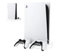 Desing Wish PS5 Accesorios Soporte de Mesa con 2 Soportes Extraíbles Mandos Organizador Acrílico Soporte de Escritorio PS5 Compatible con Playstation 5 Discos/Edición Digital Soportes Accesorios