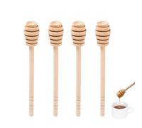 DESIOLE Agitador de madera para mezclar miel, 4 piezas de 6.3 pulgadas cuchara de miel