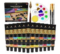 Desire Deluxe - Conjunto de pintura acrílica, no tóxicos, para piedra, cerámica, cristal, madera, porcelana, guijarros. Conjunto completo de manualidades.