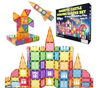 Desire Deluxe Juego de bloques de construcción de azulejos magnéticos para niñas y niños a partir de 3 años, juguete educativo de construcción de aprendizaje de tallo magnético para niños, regalo de