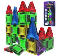 Desire Deluxe Micro Bloques Magnéticos de Construcción - Juguete Educativo Stem de Viaje para Niños, Juguete Sensorial Montessori Magnético para Niños y Niñas 3+ Años (28 Piezas - Multicolor)