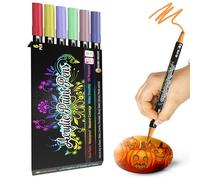 Desire Deluxe Rotuladores de Pintura Acrílica para Piedras, Cerámica, Vidrio, Madera - Marcadores a Base de Agua No Tóxicos - Excelente Material de Arte para Artistas (Doble Punta Multicolor, 6)