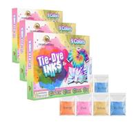 Desire Deluxe TIE Dye INK - Set de 5/9/18 Colores de Tinta para Teñir Tela, Ropa - Arte Creativo Tie-Dye Actividad de Juegos para Adultos y Niños (Set de 9 Colores) (Paquete de 3)