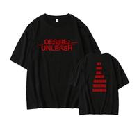 DESIRE: UNLEASH Camiseta del álbum 2025 Camisetas estampadas de apoyo Tops de merchandising de algodón(Black,L)