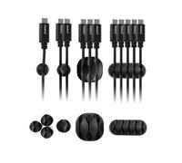 Desire2 Clips para ordenar Cables, Paquete múltiple Mixto de 10, Sistema de administración de Cables, ocultador de Cables de Escritorio, Organizador de Cables de Carga para Oficina en casa, Negro