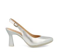 DESIREE - Zapato salón Destalonado en Piel, tacón 8 cm SAGA14 para: Mujer Color: Plata Talla: 40