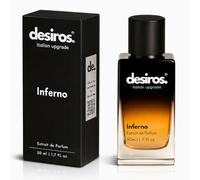 Desiros Inferno - Extracto de perfume para hombre sensual de larga duración | Elegancia italiana y atracción irresistible | Notas cítricas, frescas y amaderadas | Concentración 25% de aceites
