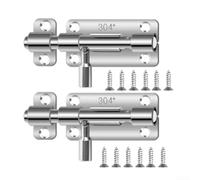 Desiumite 2 cerraduras de perno deslizante de acero inoxidable con agujero de candado para mayor seguridad en puertas de jardín, baños y cobertizos