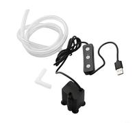 Desiumite Acuario, funcionamiento silencioso, variable, 120 l/h, flujo con interruptor de control y luz indicadora azul, USB, mini agua, para el hogar, interior, rocalla y fuente (B)