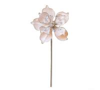 Desiumite Adorno decorativo de flores de magnolia para colgar en el árbol, con tallo flexible, pieza de exhibición interior hecha de material acrílico de franela para decoración del hogar (albaricoque