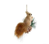 Desiumite Adornos decorativos colgantes de árbol de ardilla, colgante realista de animales, decoración interior de vacaciones, adornos colgantes para el hogar, colección de la serie de invierno (B)
