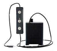 Desiumite Agua USB L/h para uso doméstico en interiores, fuente y acuario, rocalla silenciosa, variable, 120 mini interruptor de flujo con control y luz indicadora azul (C)