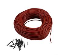 Desiumite Cable de calefacción de suelo 12K Bobina de calefacción de fibra de carbono de 33 ohmios/m, aislamiento de silicona, prueba de alto voltaje 3000 V, corriente de fuga 0.05 mA/m, capacidad de