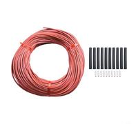 Desiumite Cable de calefacción de suelo 12K Bobina de calefacción de fibra de carbono de 33 ohmios/m, aislamiento de silicona, prueba de alto voltaje 3000 V, corriente de fuga 0.05 mA/m, capacidad de