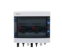 Desiumite Caja combinadora fotovoltaica de 32 A, interruptor de 2 cuerdas de 550 V CC con defensa de circuito CC, caja de conexiones de panel solar impermeable IP65 con interruptor de aislamiento de