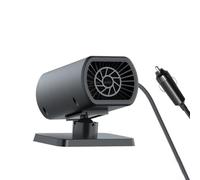 Desiumite Calentador de coche de 12 V para vehículos, desempañador y antivaho portátil de 150 W con modo dual de calefacción/descongelación, soporte ajustable y flujo de aire de 360°, carcasa ABS