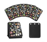 Desiumite Carpeta coleccionista de pines de fieltro con tablero de exhibición de 5 insignias para organizar broches, caja de almacenamiento de escritorio, negro y gris (negro)