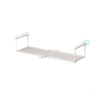 Desiumite Cesta de almacenamiento de metal para debajo del estante de 30 a 60 cm, organizador colgante extensible para armario de cocina y oficina, ahorro de espacio, blanco