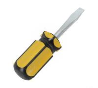 Desiumite Destornillador grueso de 6 mm con mango pequeño para cabeza plana y uso ranurado, longitud corta de 82 mm, vástago de acero con agarre de PVC, herramienta de reparación para