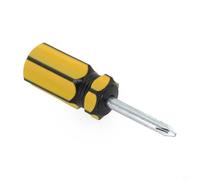 Desiumite Destornillador grueso de 6 mm con mango pequeño para cabeza plana y uso ranurado, longitud corta de 82 mm, vástago de acero con agarre de PVC, herramienta de reparación para