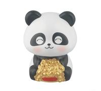 Desiumite Figura decorativa de panda con la cabeza alimentada por luz solar para escritorio o planta en maceta con diseño cultural de buena suerte, decoración encantadora, 8,9 x 7 x 6,5 cm (B)