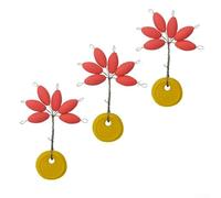 Desiumite Frijoles flotadores ovalados luminosos de siete estrellas para pesca de carpa, 6,3 mm × 13,2 mm, aparejos terminales que brillan en la oscuridad, juego de 6, rojo de alta visibilidad (SKU)