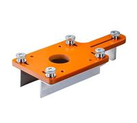 Desiumite Herramienta de localización de ranurado de madera de aluminio con base ranurada y soporte de fijación seguro, se adapta a recortadora de bordes de 65 mm para aplicaciones versátiles de
