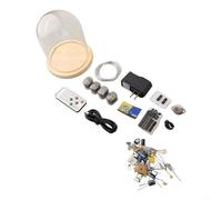 Desiumite IN-12 Nixie Tube Clock DIY Kit con retroiluminación RGB, reloj LED de tubo digital retro brillante para pantalla de 24 horas, cristal de cuarzo transparente y base de madera (A)