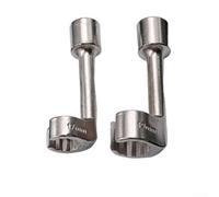 Desiumite Juego de 2 llaves de tubo de combustible diésel de 1/2 pulgada de 17 mm y 19 mm de extremo abierto de metal duradero para mantenimiento de tuberías automotrices esencial
