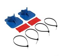 Desiumite Juego de 2 soportes de tubo de piscina de 38 mm, material ABS, soporte de manguera de piscina al aire libre, compacto, 8,1 x 9,2 cm, instalación rápida, gris y azul, evita que la manguera se